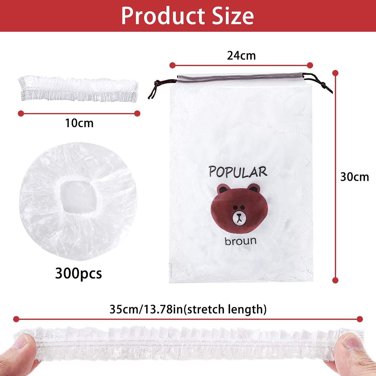 YceLon Frischhaltefolien Mit Gummizug - 500 Stück Transparente Abdeckhauben