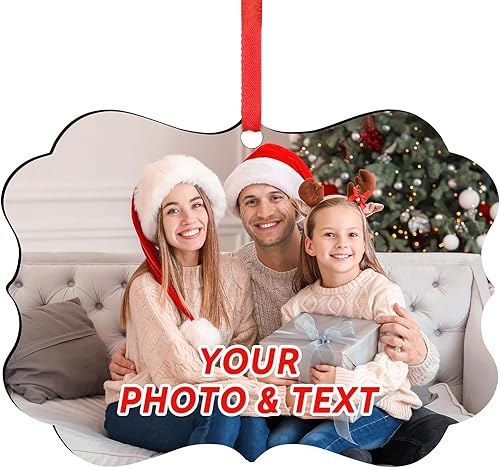 Adornos de Navidad personalizados 2025, adorno de Navidad personalizado de doble cara, adorno fotográfico, decoración de árbol de Navidad, regalos