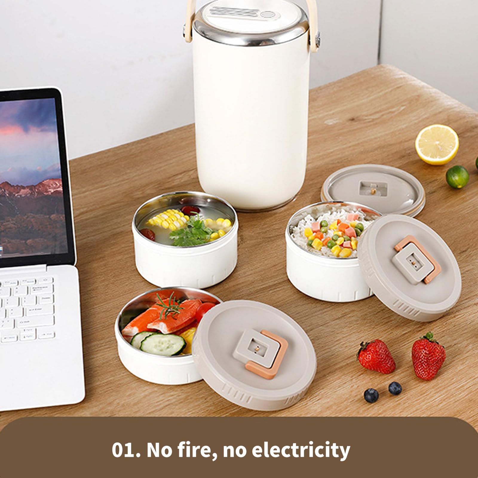 Contenitore per il pranzo isolato in acciaio antiruggine a prova di perdite con scomparti multipli trasportatori termici per pasti caldi Ufficio Viaggi Contenitore termico per pranzo a prova