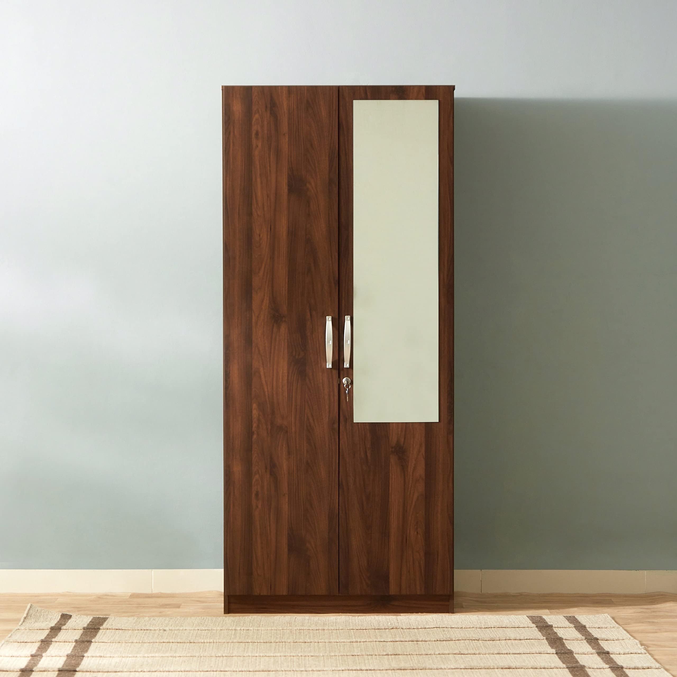 Home Box Kulltorp New 2-Door Wardrobe with Mirror, Engineered Wood