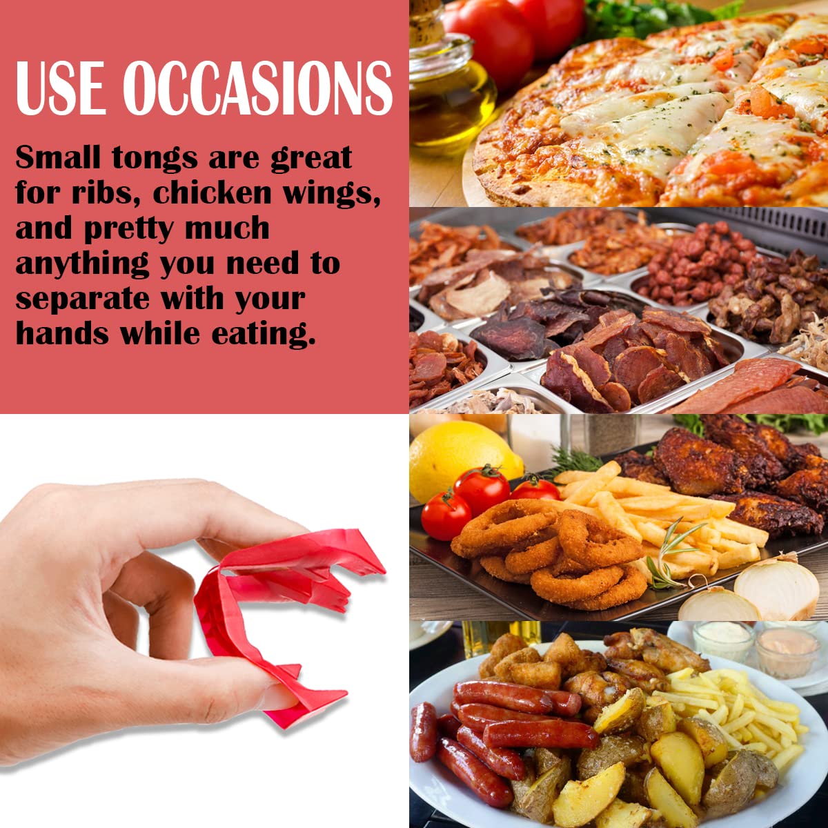 DOERDO - Pinzas para comer, protectores de dedos, fundas protectoras de dedos para cocina, accesorios de utensilios de cena, 12 unidades, rojo 6