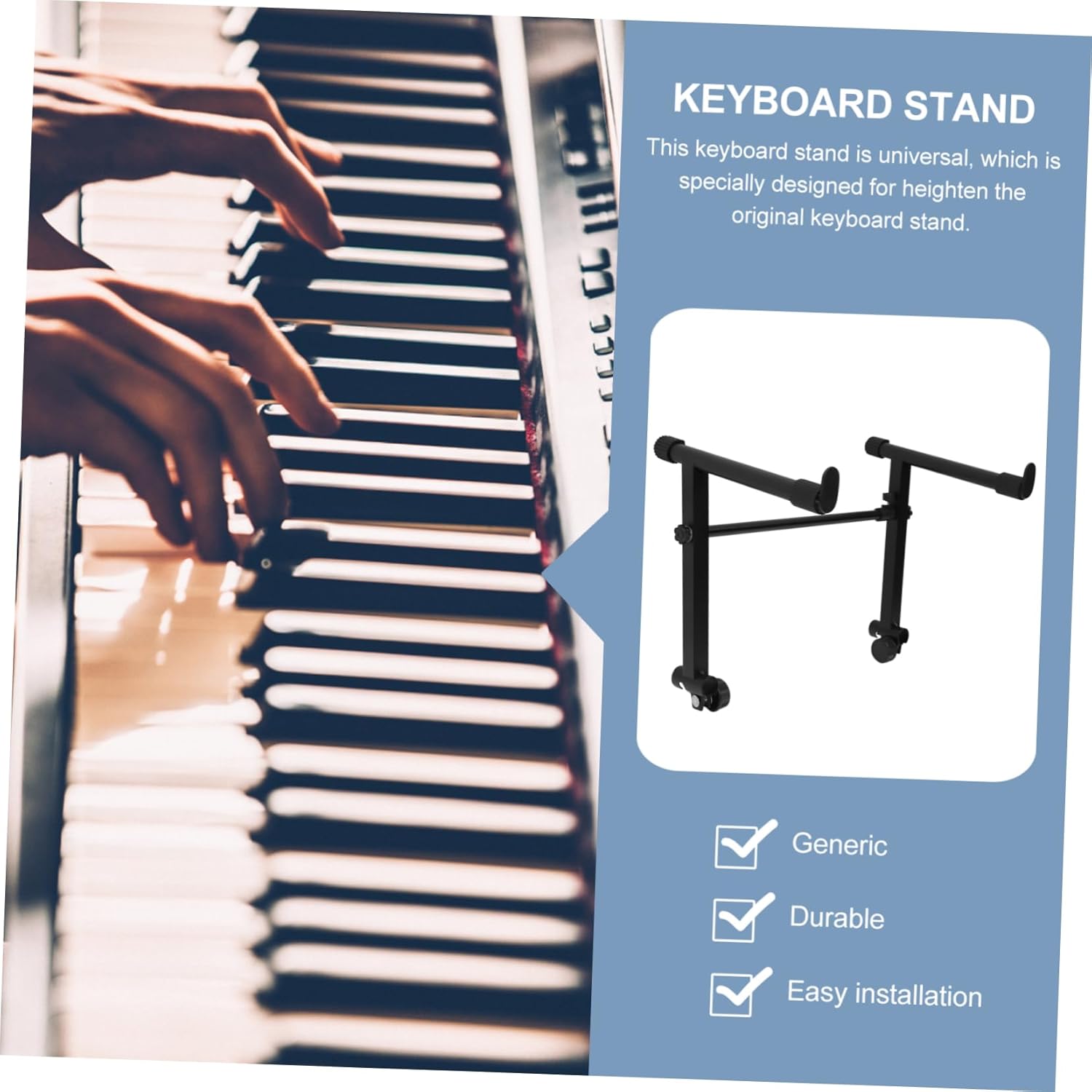 1Set Double Braced Keyboard Stand for Digital Pianos Adjustable and Portable Bracket for Electronic Keyboards Practical Desktop Support for Musicians