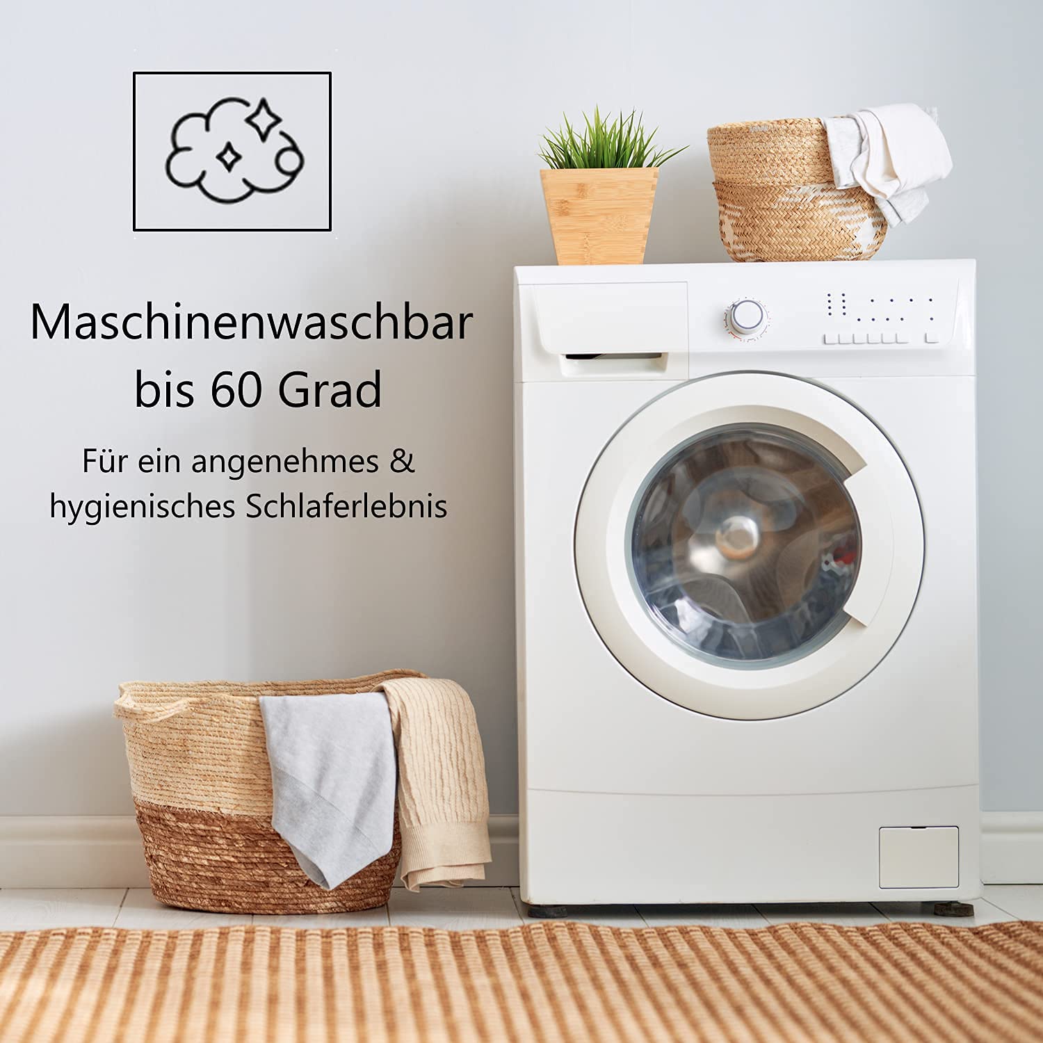Welt der Träume Daunenkissen | 80x80 cm | Füllgewicht: 1380 Gramm | inkl. Kissenbezug aus 100% Baumwolle | Kopfkissen 80x80 Daunen | Federkissen | kein Lebendrupf | weiß | 1 Stück