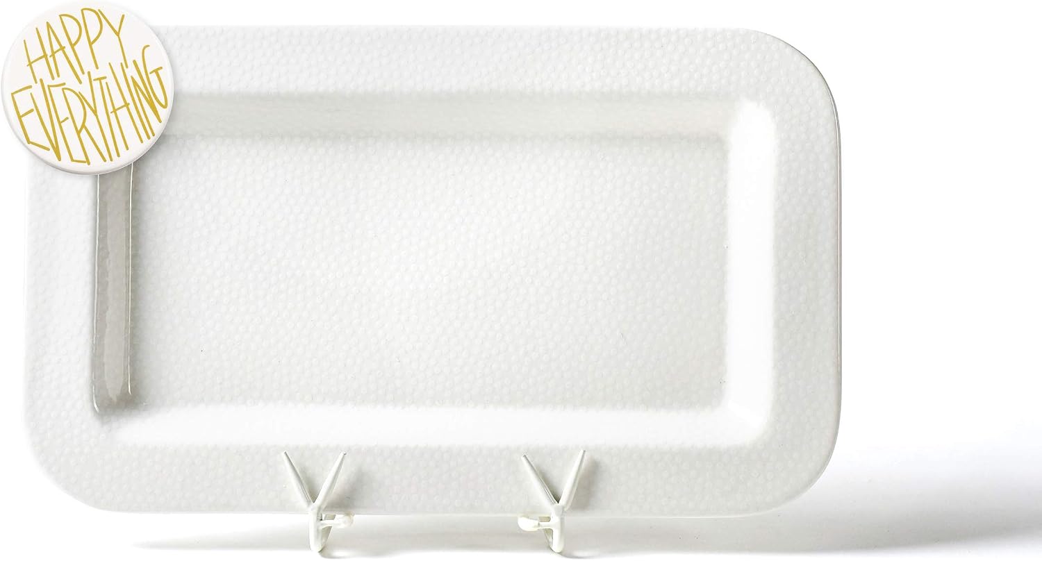 Happy Everything White Small Dot Mini Entertaining Rectangle Platter