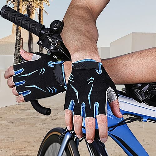 Guantes de ciclismo de microfibra acolchados de gel, diseño de medio dedo con agarre antideslizante para una comodidad transpirable durante los
