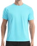 Men&apos;s UPF 50&plus; Swim Shirts&comma; Sun Protection Short Sleeve Rash Guard&comma; Quick Dry T-Shirt for Fishing and Surfing