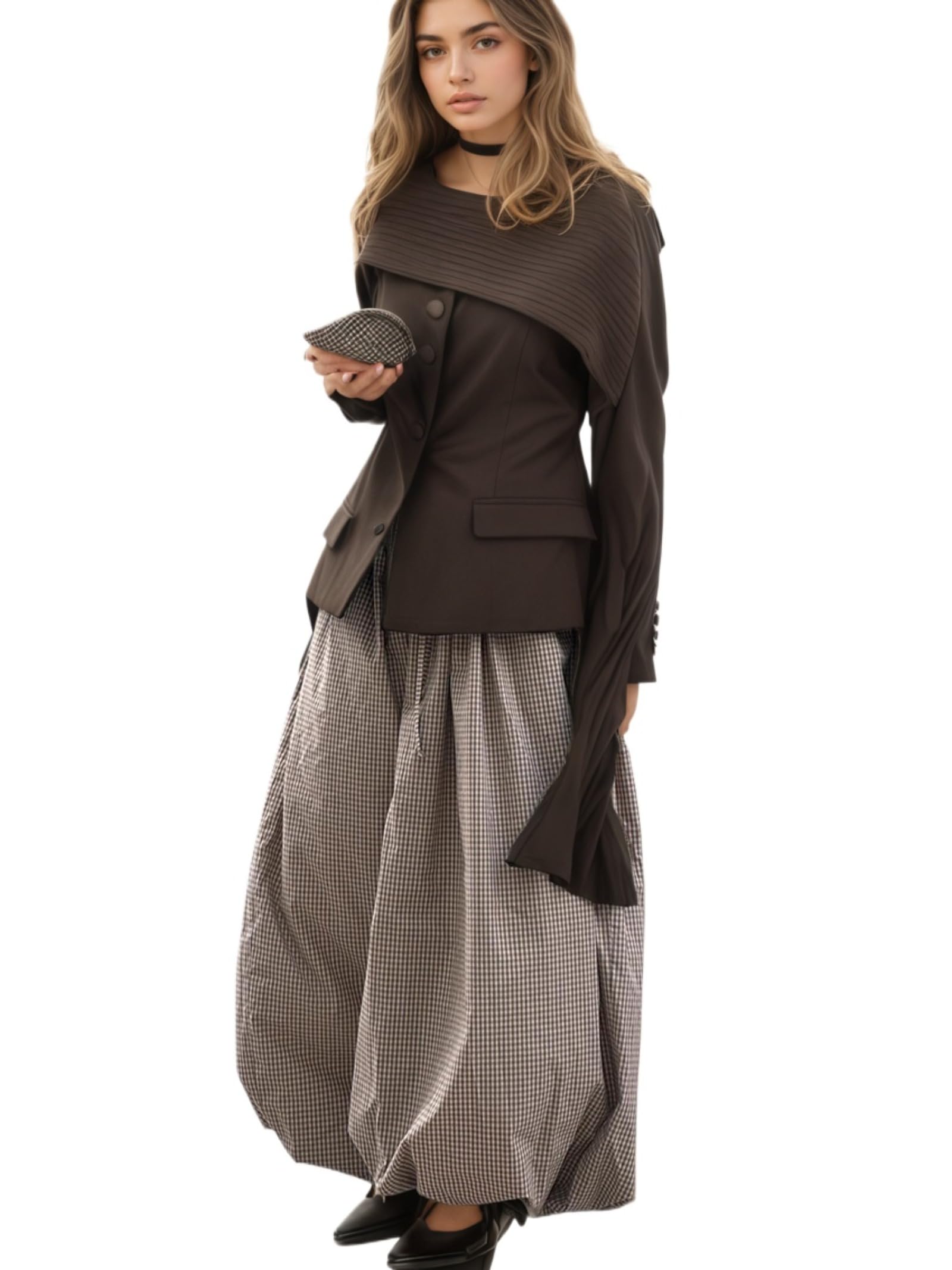 OCUH Balloon Pants Genie Pants Women Wide Leg Harem Aladdin Bubble Puffy Culottes Drawstring Baggy Stripe Ankle Trousers