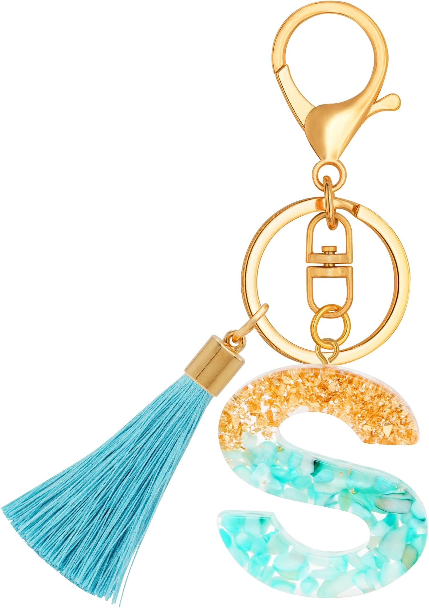 TTYYAlphabet Initial Letter Keychain for Women gift To Little Girls Tassel Butterfly Pendant Key Ring for Backpack