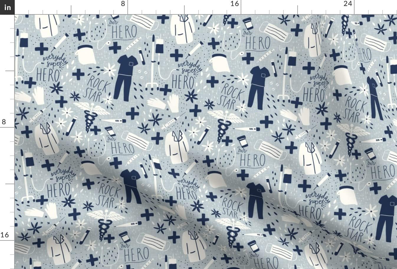 Spoonflower Fabric - Grey Neutral Doctor Nurse Gender Awareness Printed on Minky Fabric by The Yard - Sewing Baby Blankets Quilt Backing Plush