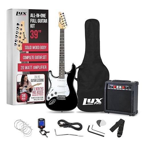 LyxPro Left Hand 39 Inch Electric Guitar and Starter Kit
