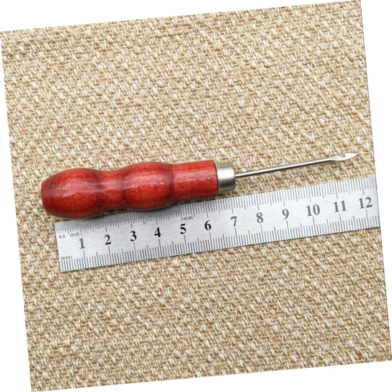 TEHAUX 20pcs Wooden Handle Sewing Needles Sewing Awl Kit for Repairing Craft and Stitching Projects for Upholstery Tents and Canvas