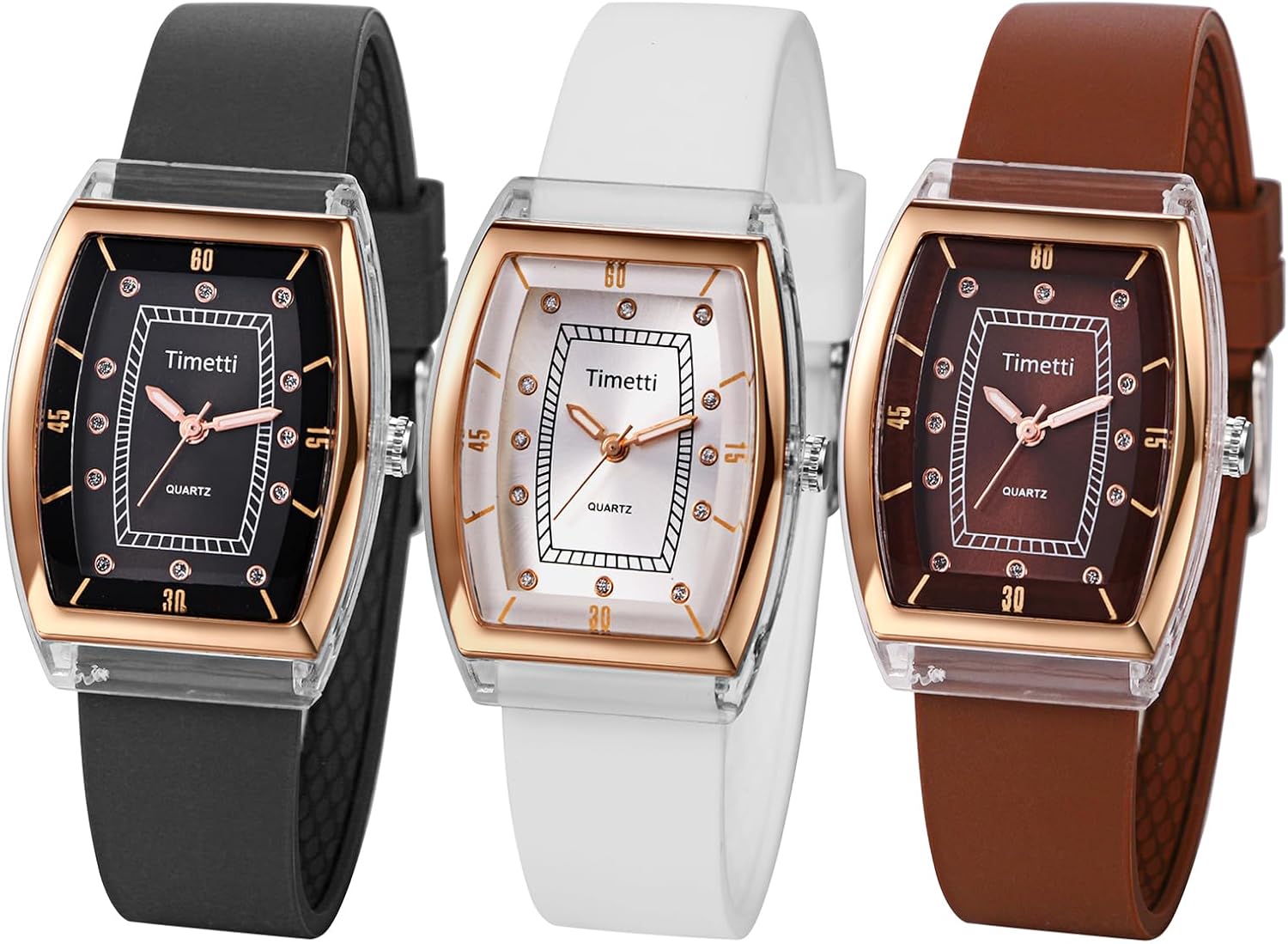 OIDEA Silicone Strap Watches for Women: Simple Square Tonneau Analog Quartz Wrist Watch Adjustable Business Casual Sports Ladies Watch - Image 8