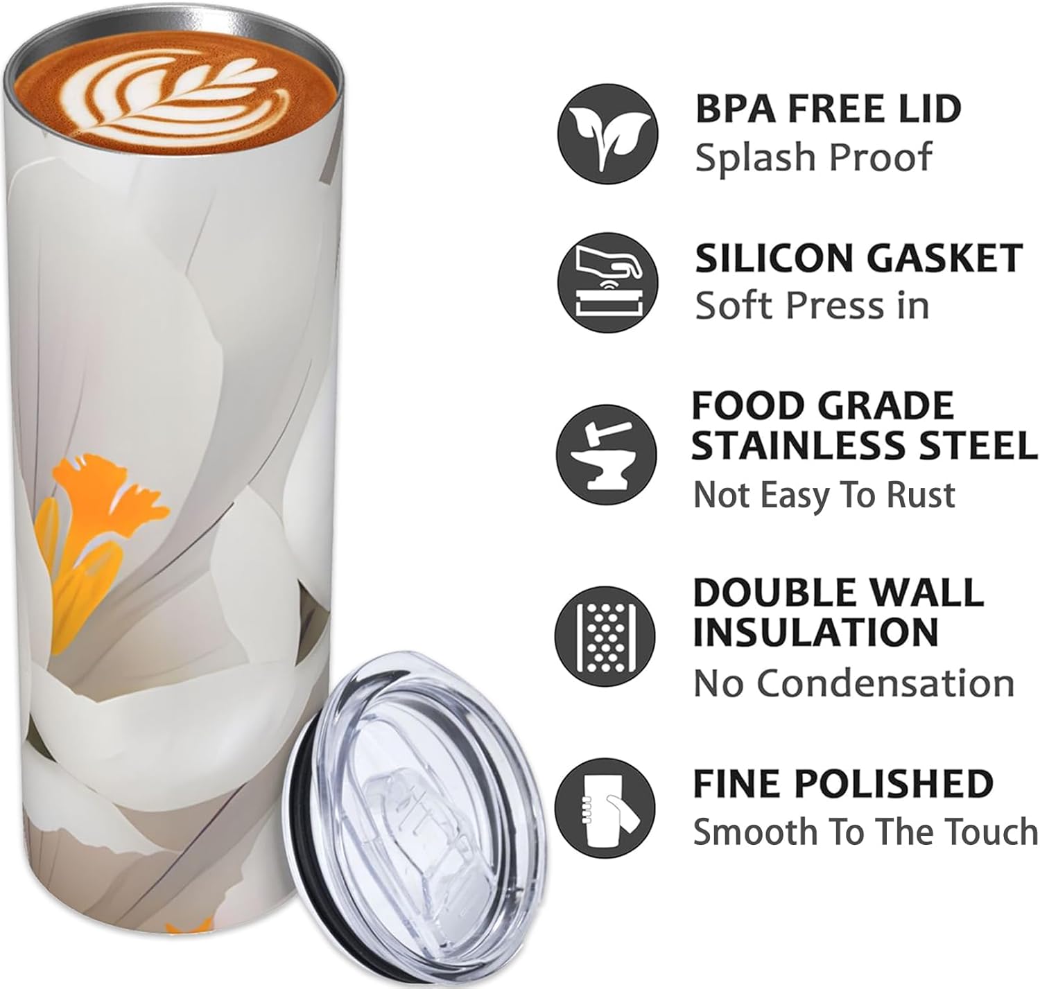 Stainless Steel Tumbler 20oz with Lid and Straw, Strawberry Tumbler for Hot and Cold Beverages, Travel Coffee Mug Insulated Tumblers Cups, Birthday Gifts for Women Adults Kids - Image 4