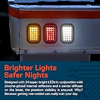 Vista 3 de TRUE MODS Kit de Luces Traseras LED Rectangulares Ámbar de 5x3 3x5 Pulgadas para Remolque [DOT FMVSS 108] [SAE I6 P P2] [Arandelas/Conectores]
