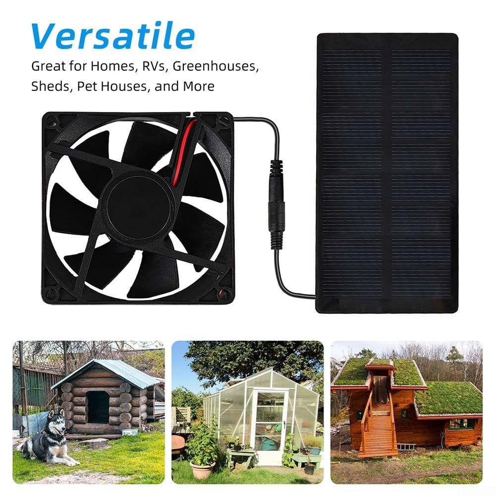 Ventilateur solaire 10W 5V IP65 étanche pour camping poulailler serres
