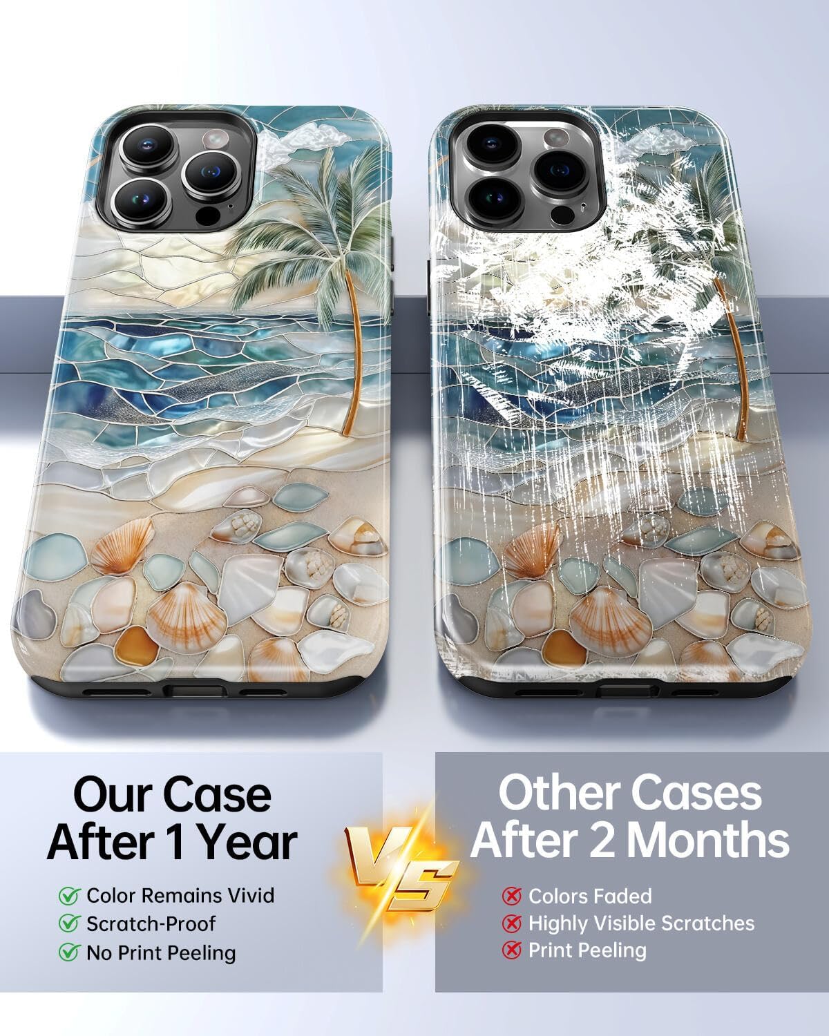 for iPhone 12 Pro Max Case, Beach Ocean Seashell Summer Tropical Phone Case, Compatible with Magsafe, Trendy Aesthetic Magnetic Slim Silicone Shockproof Protective Women Girl Cover - Image 7