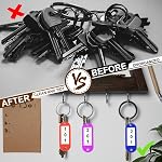 uxcell 40pcs Plastic Key Tags with Labels, Coded Key ID Label Tags with Split Ring for Luggage ID Name Pet, Light Green
