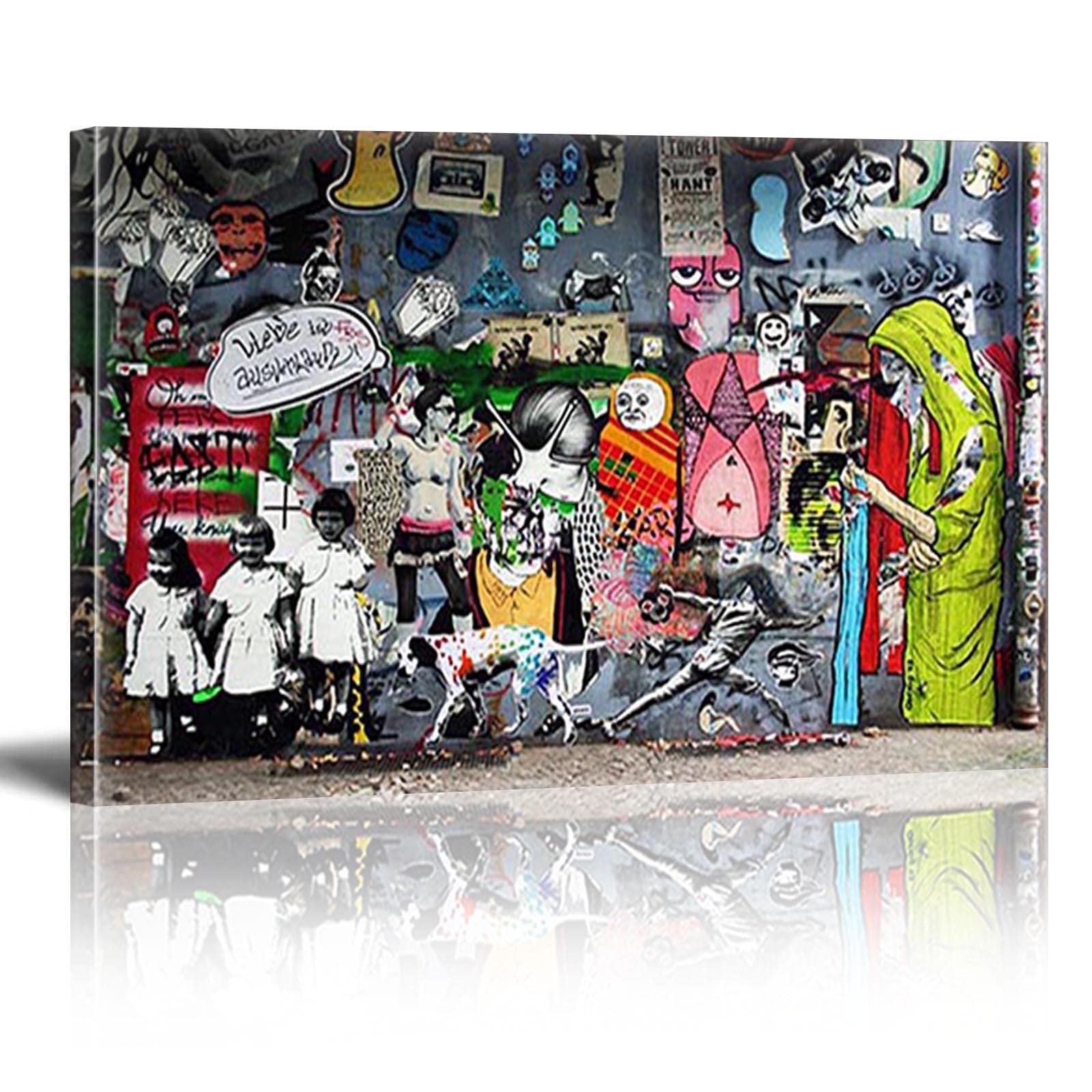 No.165フレーム付きキャンバスアート　ブランドアートポスター　バンクシー Amazon.co.jp: Banksy バンクシーンストリートグラフィティレプリカ