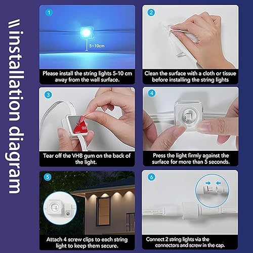 Miniatura 7 de Luces permanentes para exteriores Pro, luces LED RGB-IC de 50 pies, IP67 impermeables con aplicación inteligente y control remoto, para Navidad,