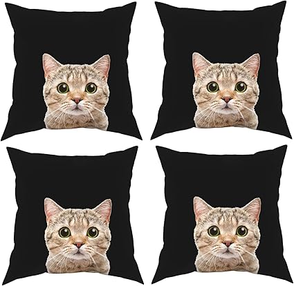Amazon Co Jp 可愛い猫柄 抱き枕枕カバー 4種類 アートデコ クッションカバー ヴィンテージフラワー装飾クッションカバー 4枚セット ホーム キッチン