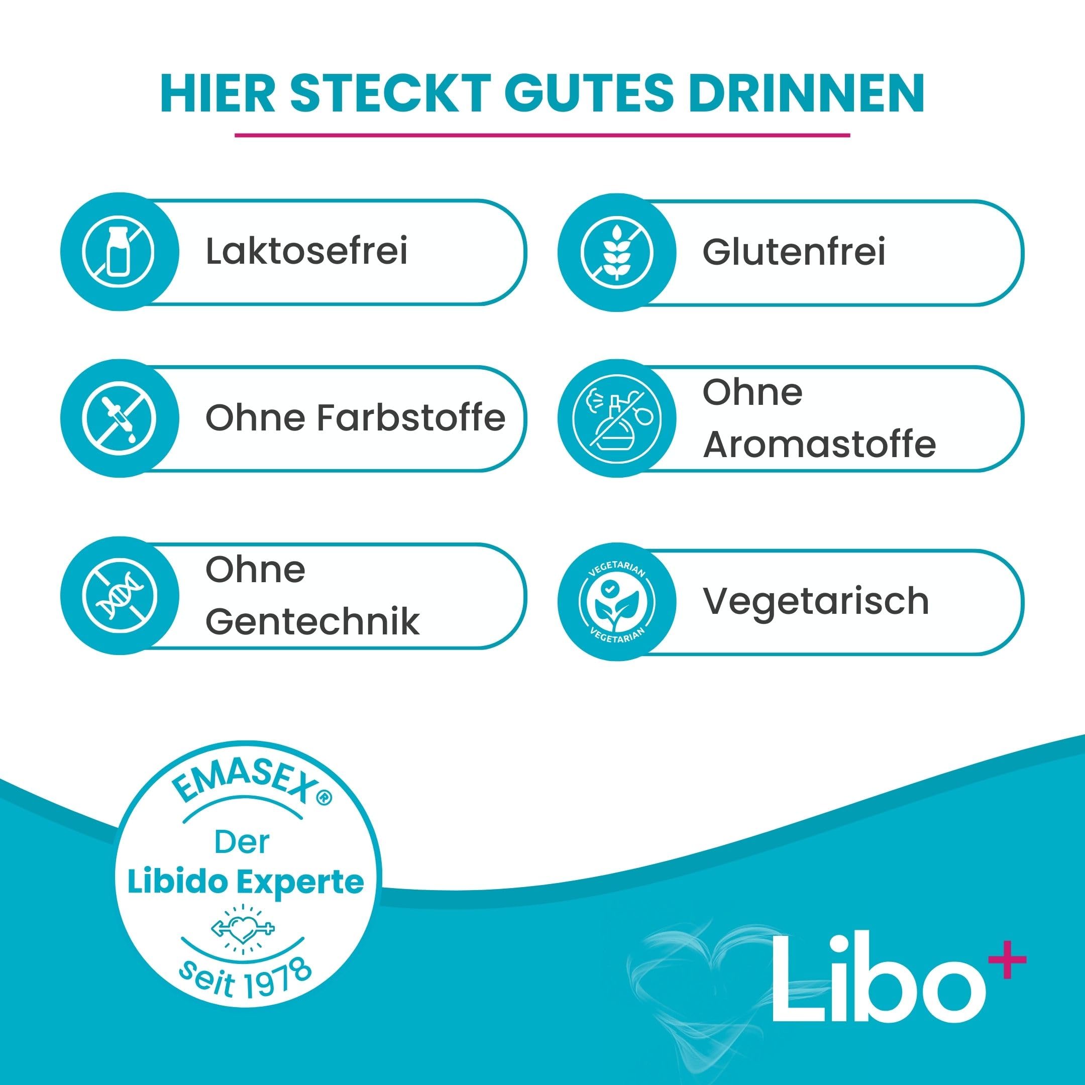 EMASEX Libo+ – hochdosiertes Männermittel zur Unterstützung von Testosteron, Energie & Leistungsfähigkeit mit Liboost, Maca, Ginseng sowie Zink, Vitamin C, B6, D3, Niacin & Folsäure