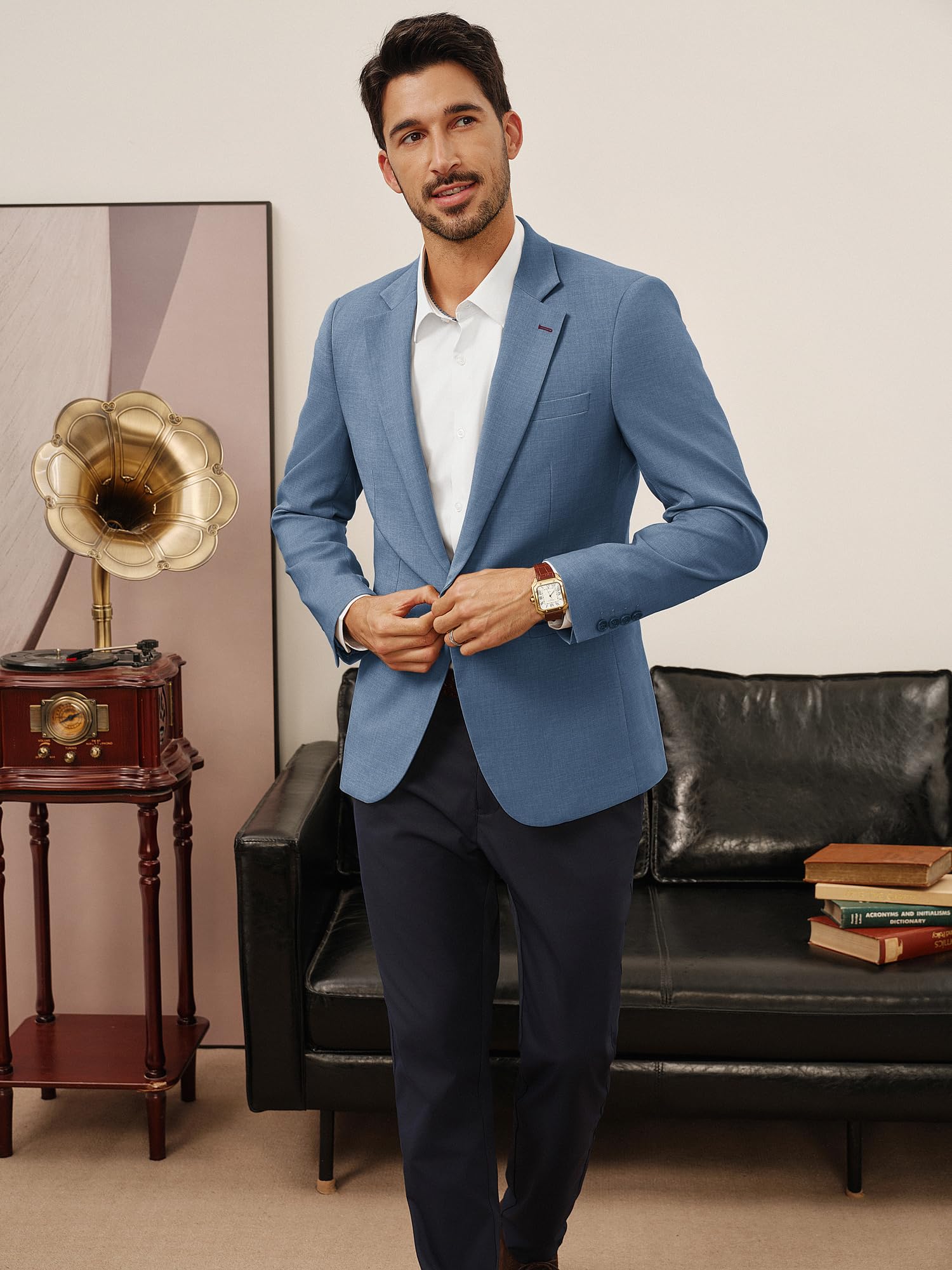 PJ PAUL JONES Business Sakko Herren mit 1 Knopf Regular Fit Blazer | X-förmige Slim Fit, Leicht elastisch, Freizeit oder Geschäft