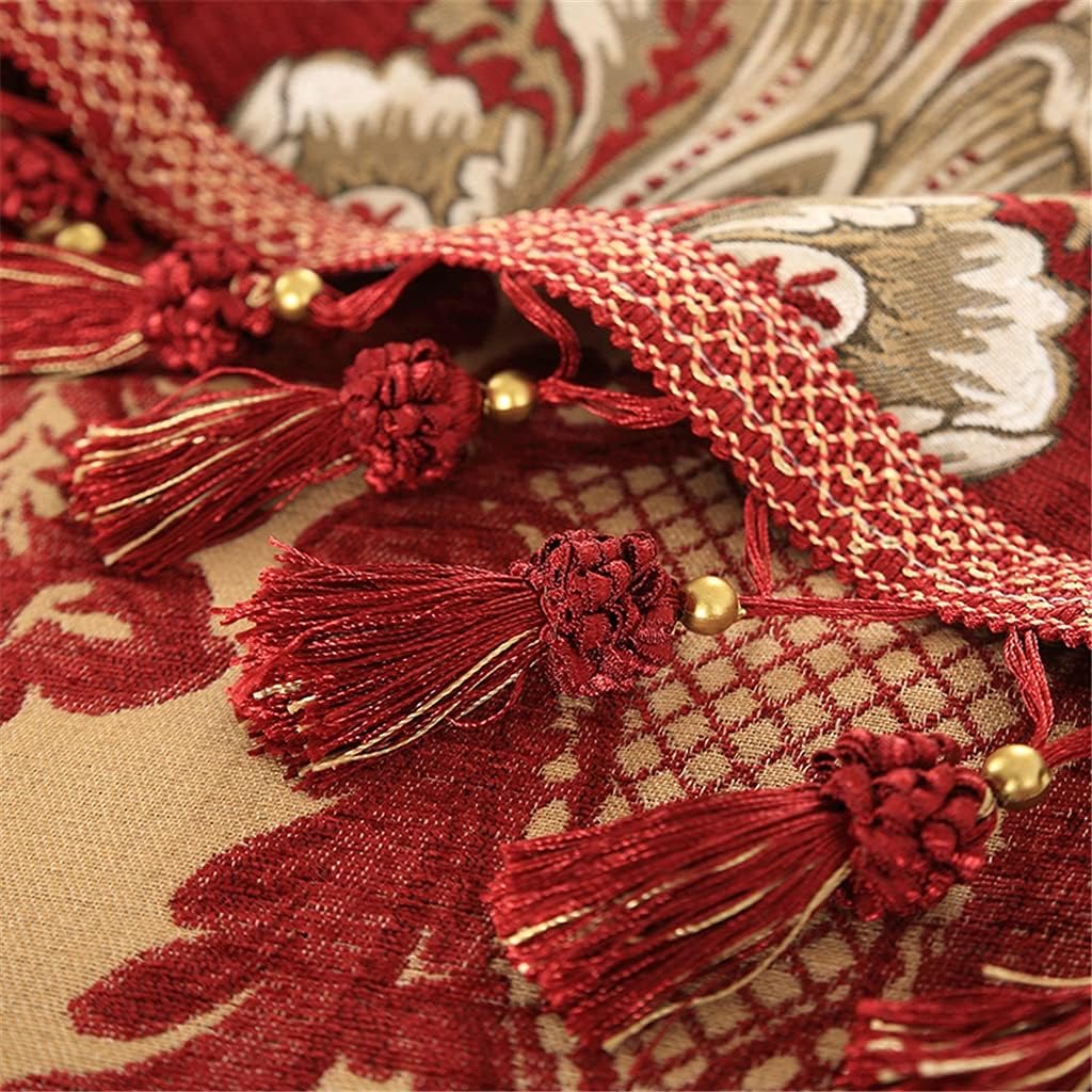 European Red Tablecloth Fabric Square Festive Wedding Tablecloth Home Tablecloth Cover Cloth(120 * 120cm)