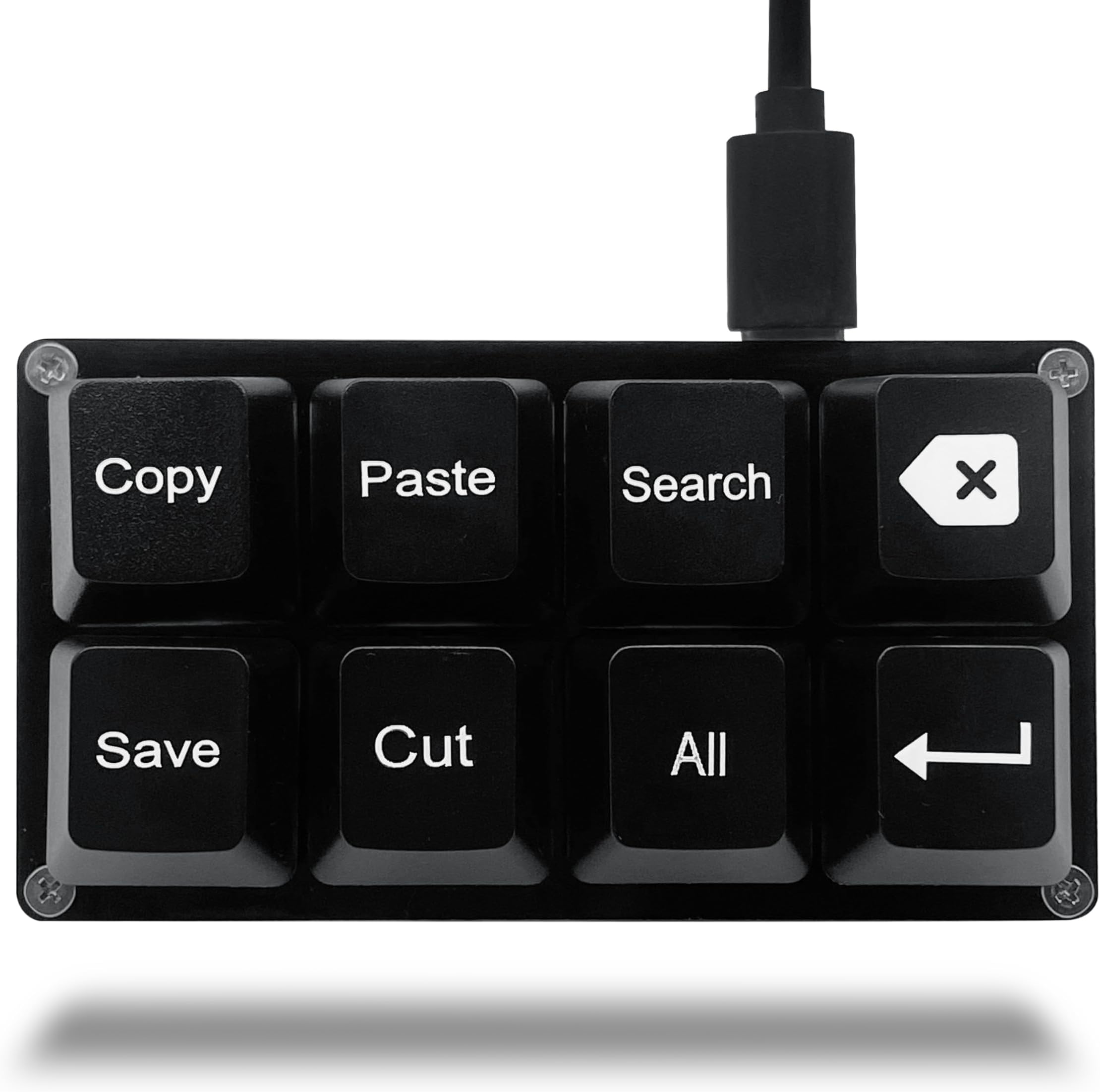Copy Paste Search Backspace Save Cut All Input 8 Keyboards SayoDevice One-handed OSU Keypad Programmable Mechanical Shortcut Macro Keyboard for Work and Gaming (Black)