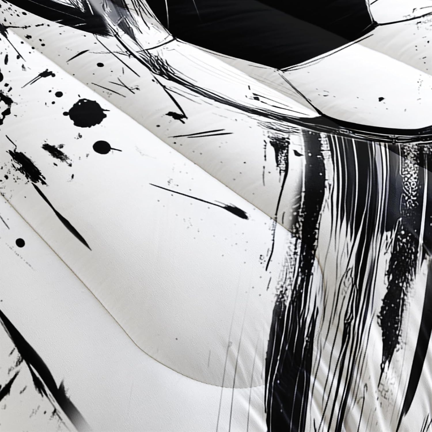 Soccer Comforter Set Full Football Bedding Sets for Boys Teens Sport Themed Bedding,3 PCS White Soccer Bedding Set Bed in A Bag,Sports Teen Bedroom Kids Comforter with 2 Pillowcases - Image 5