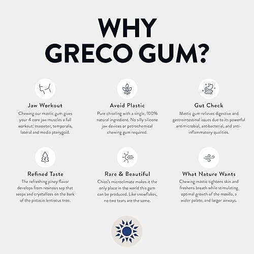 Miniatura 6 de Greco Gum - Gotas de goma de mascar  Piezas pequeñas de goma de mascar duras para entrenamiento de la mandíbula, apoyo digestivo, alivio de la