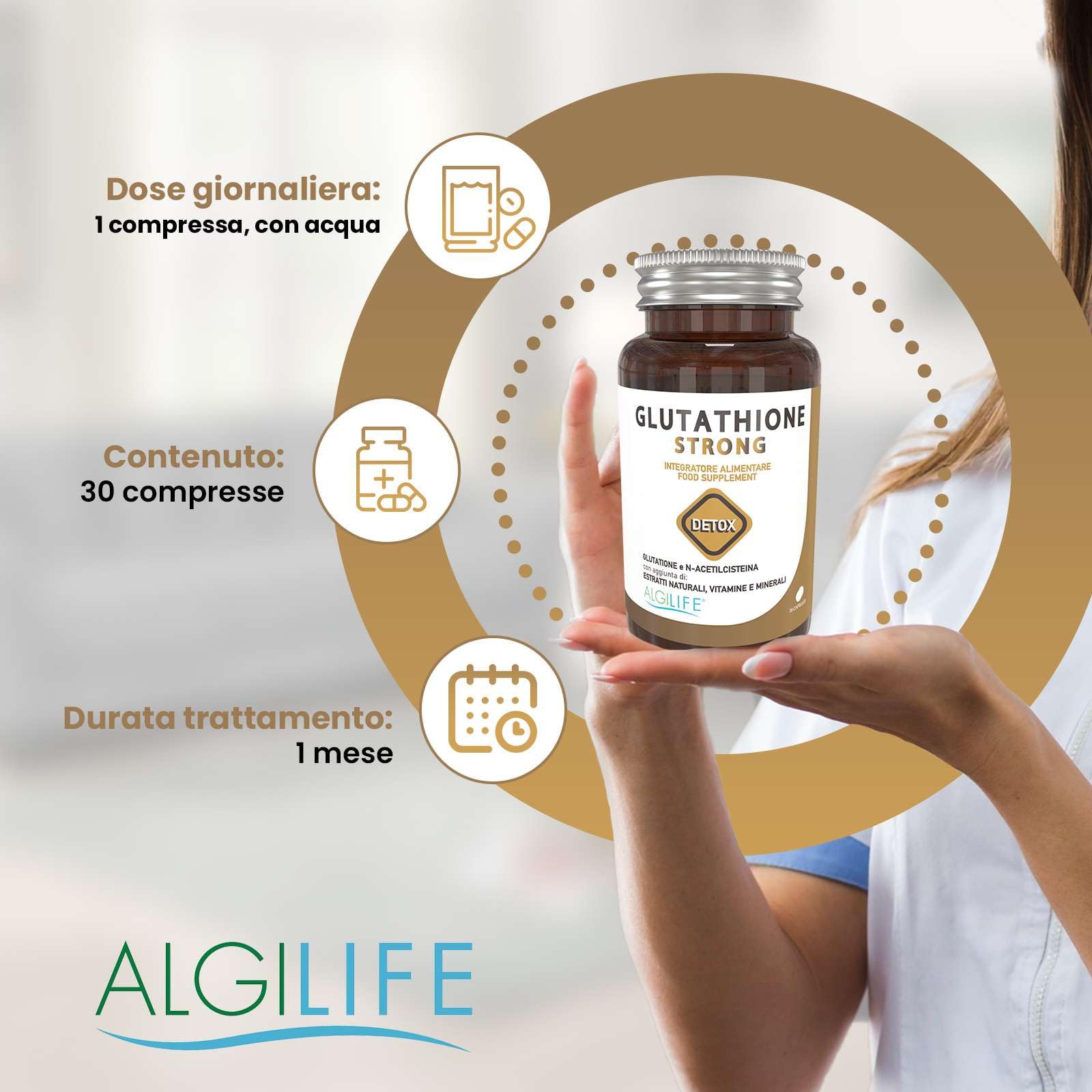Glutatione Forte con NAC N-Acetil-Cisteina, Acido Alfalipoico, Cardo Mariano, Vitamina C, E, B2 e Minerali. Glutatione Ridotto per una Pelle Giovane. Glutathione con N Acetilcisteina (30 compresse)