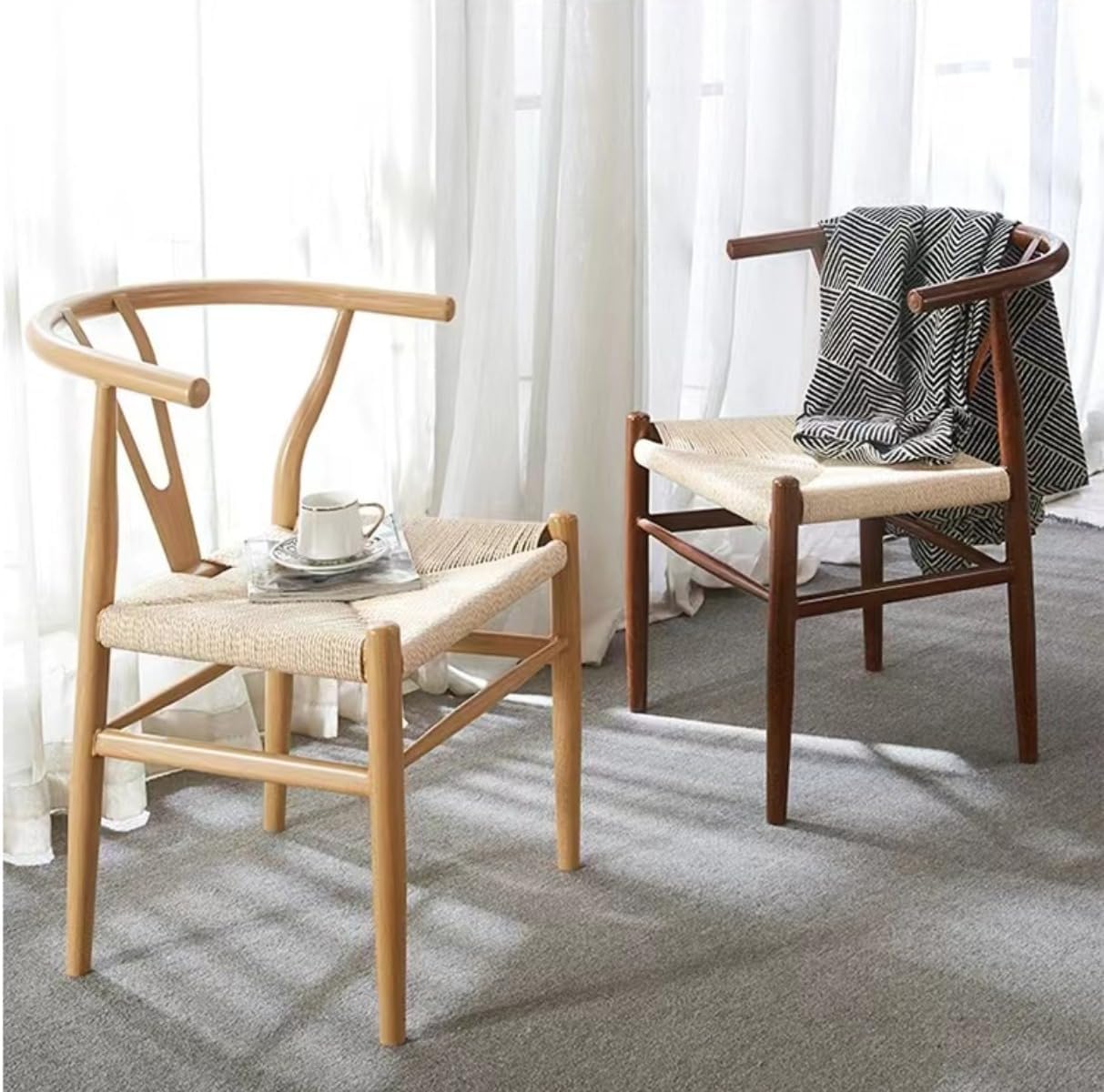 ダイニングチェア ソリッドウッド ダイニング椅子 デザイナーズ 食卓 カフェ編藤｜北欧モダン 叉骨背もたれ リビング シンプル オフ