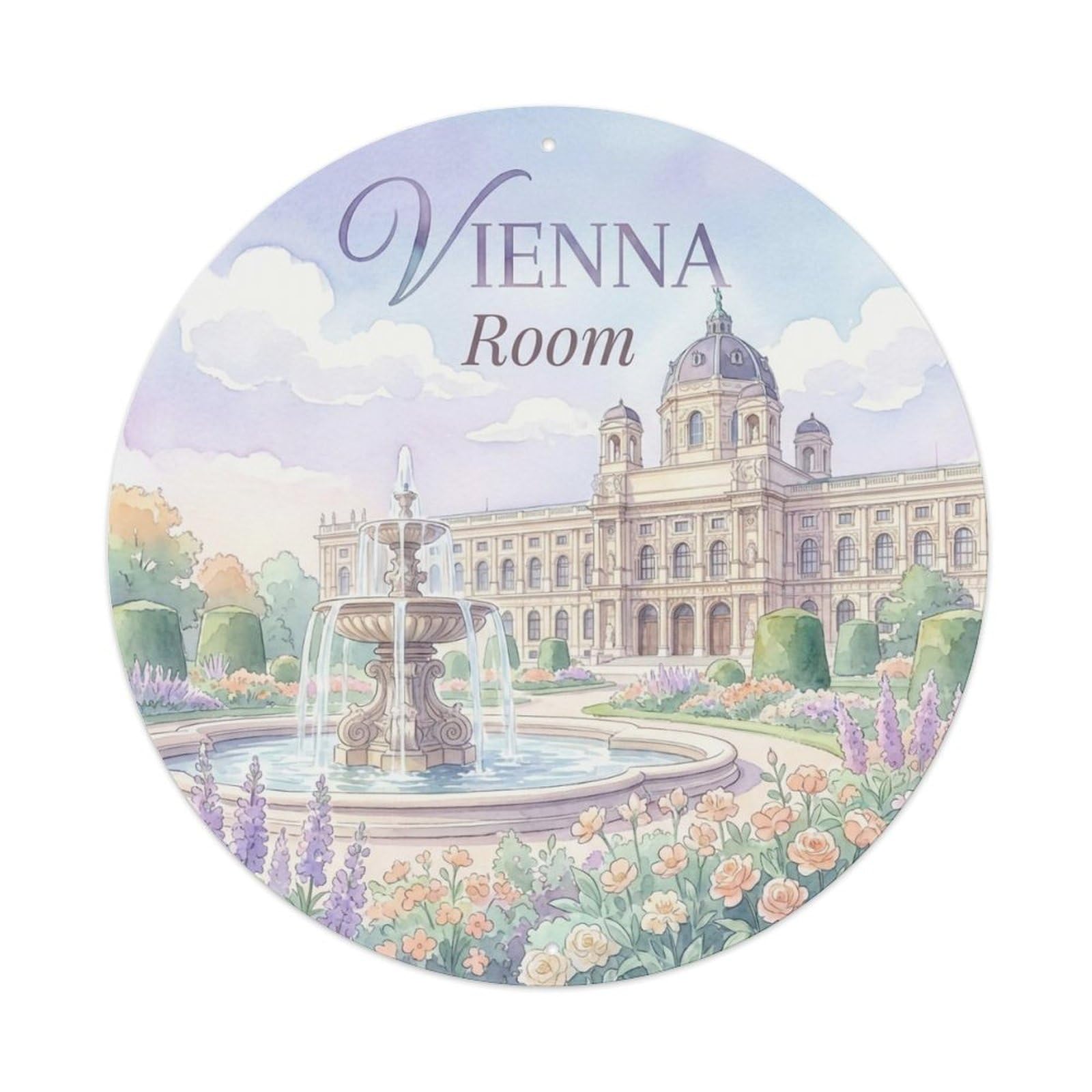 Vintage Travel Vienna Austria Hall Metal Tin Sign