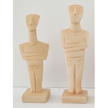 Cycladic Art Idol Set of 2 statues - Beautiful Sculpture - Ancient Greek Art