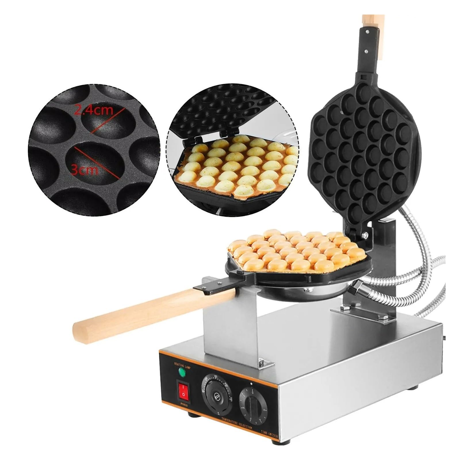 Gofrownica Elektryczna Egg Bubble, Urządzenie Do Robienia Gofrów Z Powłoką Zapobiegającą Przywieraniu, Sprzęt AGD Gaufriers, Pieczenie Przekąsek, Gofrownice Gaufres Szybkie I RóWnomierne Nagrzewanie