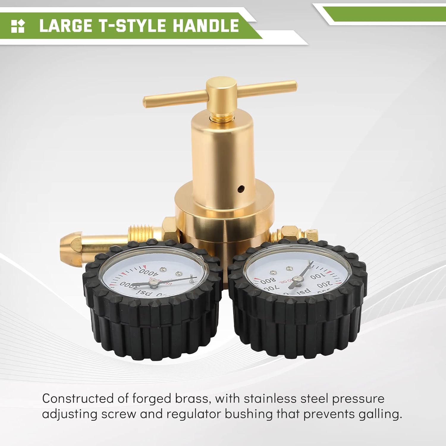 ATPEAM Nitrogen Regulator with 0-800 PSI Delivery Pressure, CGA580 Inlet Connection with 1/4-Inch Male Flare Outlet Connection