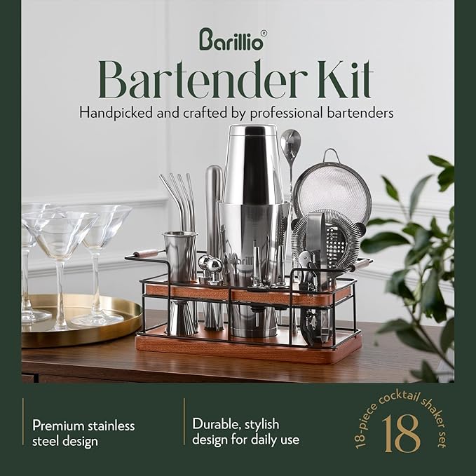 Kit Bartender Barillio - Set Coctelera 23 Piezas Acero Inoxidable miniatura 2