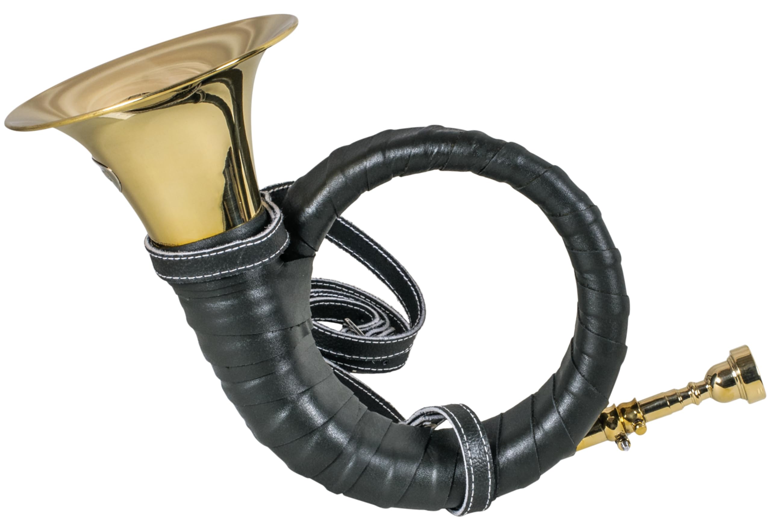 Jagdhorn Fürst-Pless-Horn in B Horn mit Stimmzug aus Messing Golden