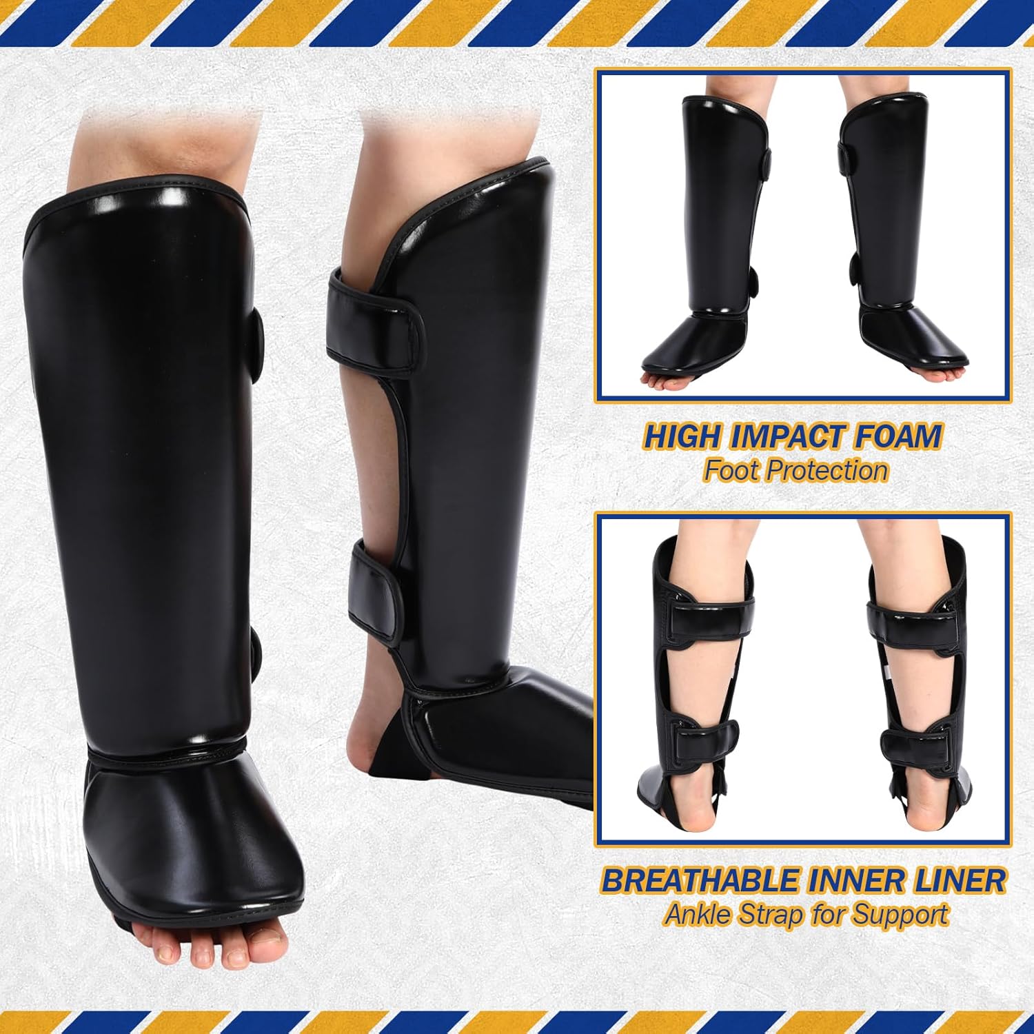 5 Pcs Boxing Guards Set for Kids with Sparring Headgear, 6oz Boxing Gloves and Leg Shin Guards Wrestling Headgear for Youths Teens Boys Girls Kickboxing Karate Muay Thai BJJ Training