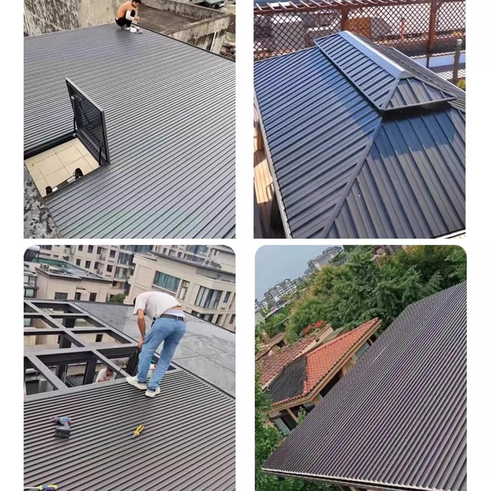 Blachy dachowe ze stopu aluminium, izolowane panele faliste z wypełnieniem z poliwęglanu do szklarni i pawilonów 1,7 cm zadaszenia szare 13 x 120 cm