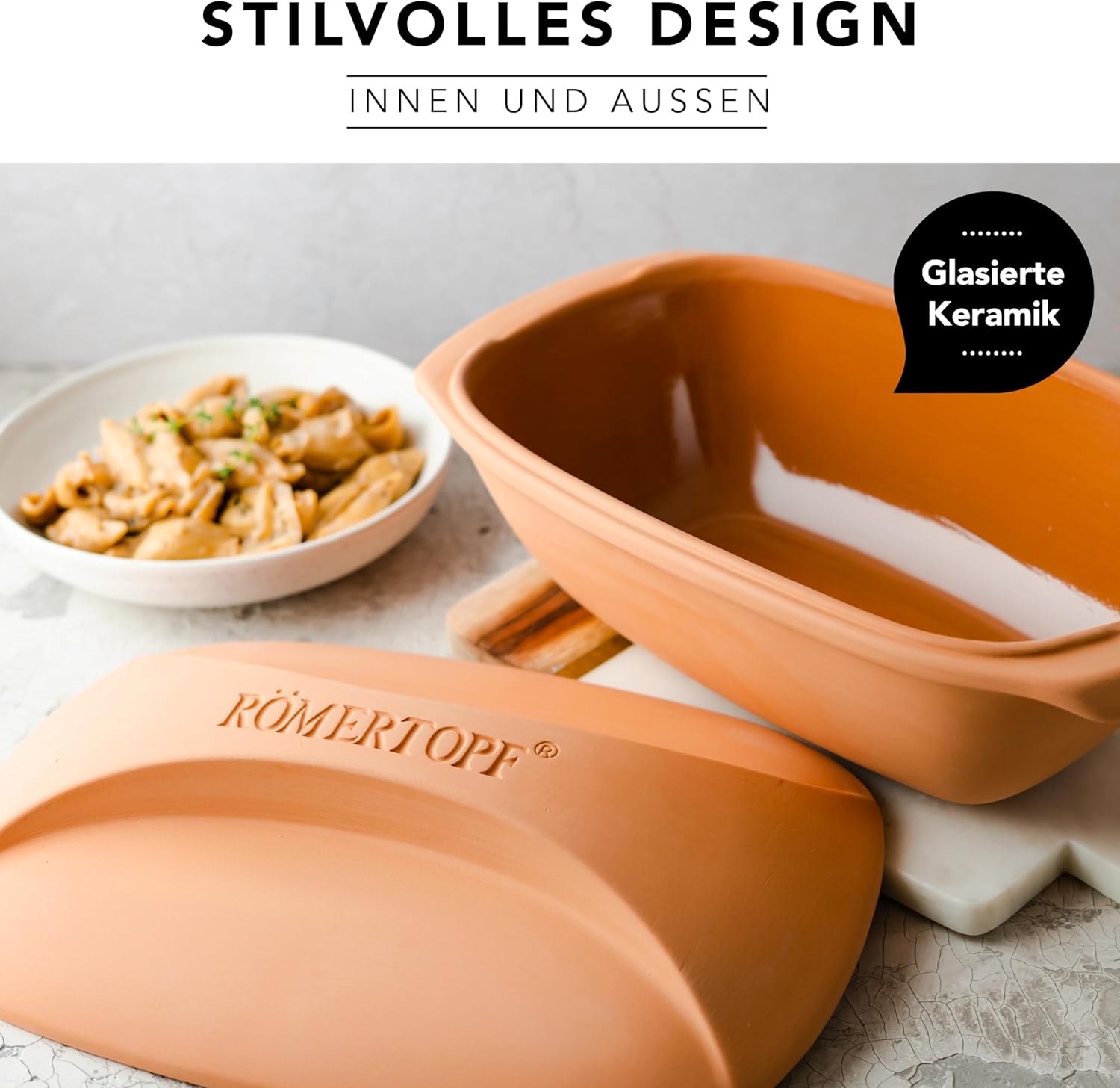 Römertopf CULINARIO Roasting Dish for 4 People - 3 Litre Casserole Dish with Ceramic Lid - For Stewing, Roasting and Steam Cooking - Oven-Safe