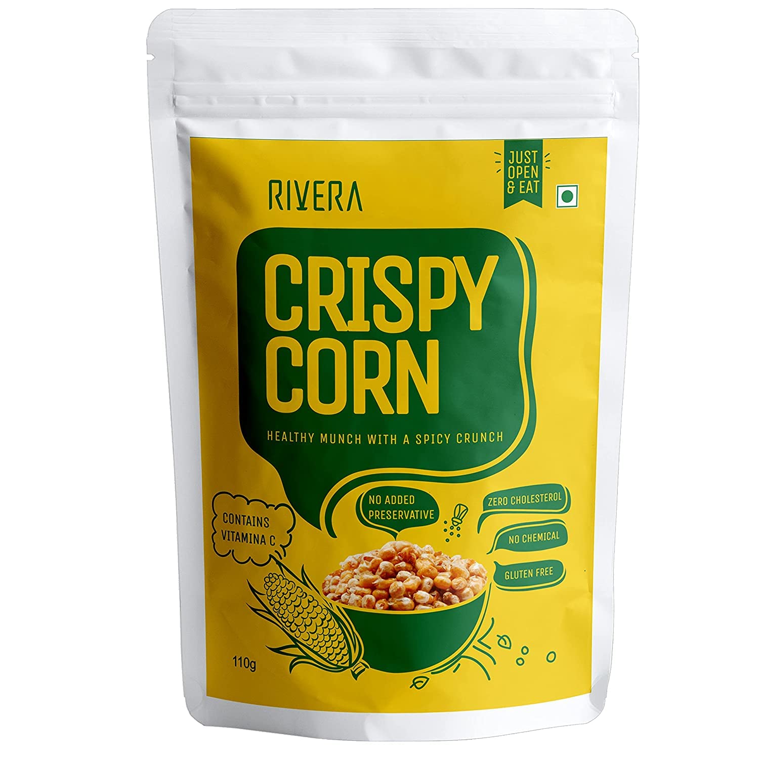 Rivera Crispy Sweet Corn (Masala), No Need To Cook, Ready To Eat, 110G Each, (Pack of 1)