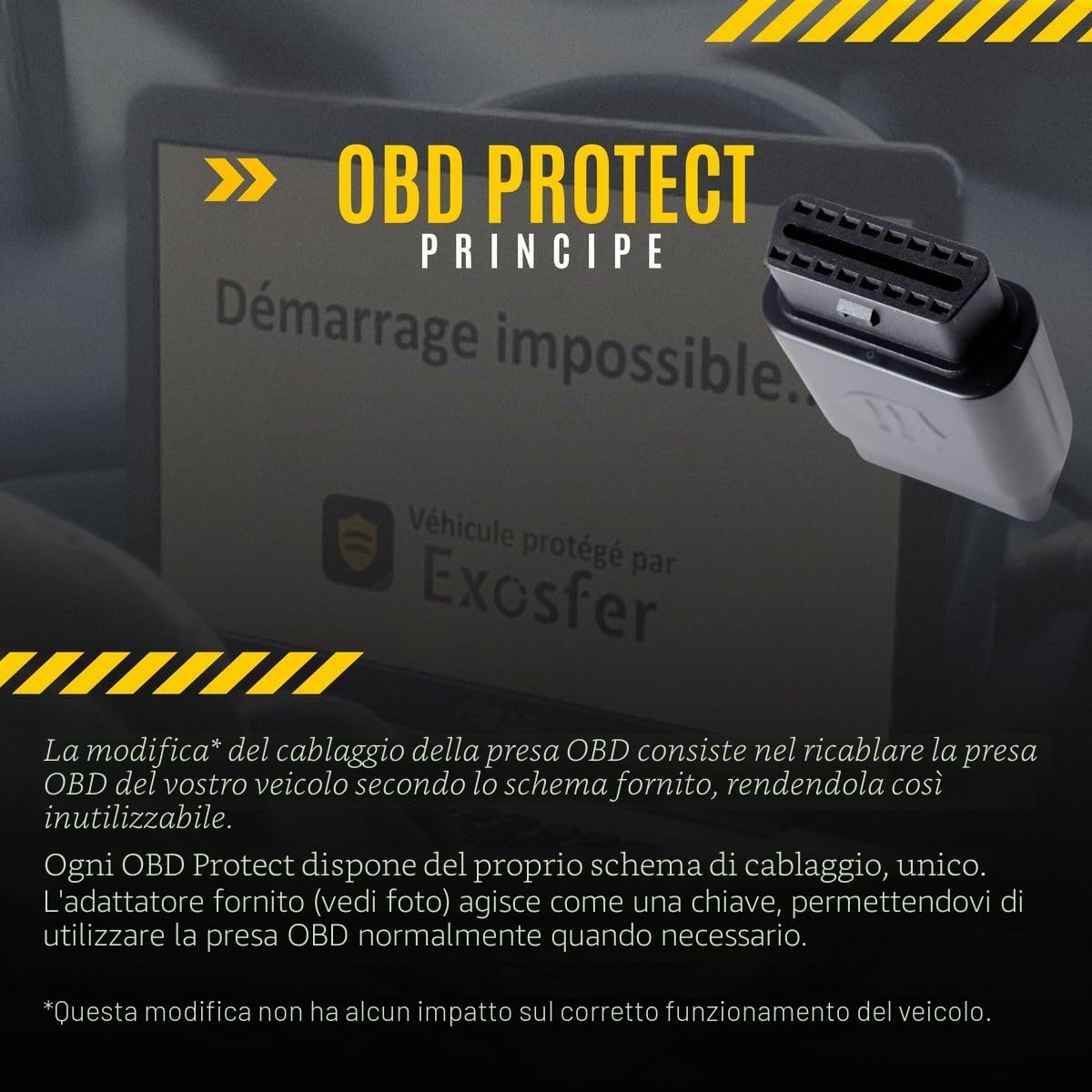 OBD Protect - Antifurto Auto Universale. Protezione Contro Furto Elettronico (senza segni di effrazione) e Mouse Jacking. Blocca Accesso Presa OBD2 e Riprogrammazione Chiavi.
