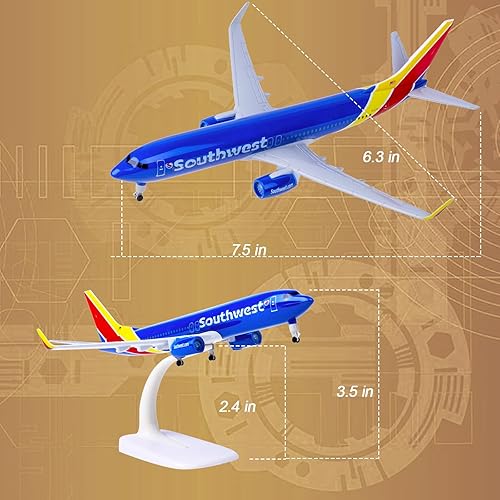 Miniatura 5 de Modelo de avión a escala 1300 modelo avión americano del suroeste avión B737 modelo avión para regalo y decoración