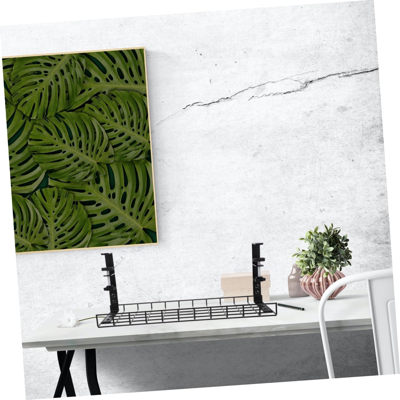 STOBAZA Desk Wire Cable Tray Cable Management under Desk Appliance Cord Winder Easy Install