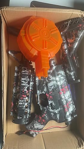 Miniatura 7 de Dastimun Lanzador eléctrico de bolas de gel automático, lanzador de bolas de gel con tambor, salpicaduras de gel eléctrico con gafas.