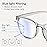Gaoye Gray Blue Light Glasses for Computer & Gaming - Anti UV Ray Lenses, Scratch-Resistant & Comfort Fit