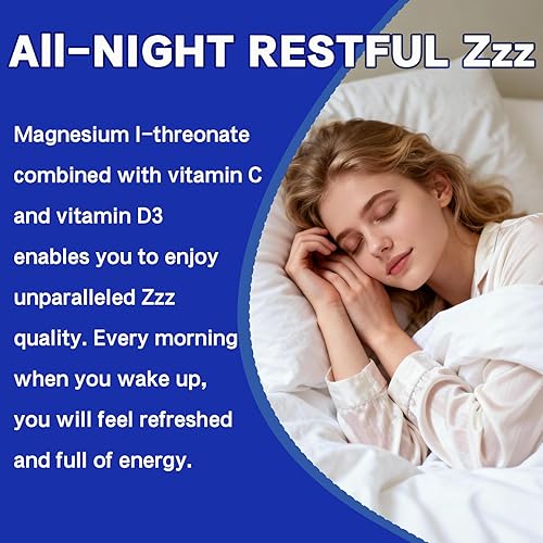 Miniatura 7 de Suplemento L-treonato de magnesio de 2000 mg, treonato de magnesio con vitamina C y vitamina D3, alta absorción, potencia máxima, claridad de apoyo,