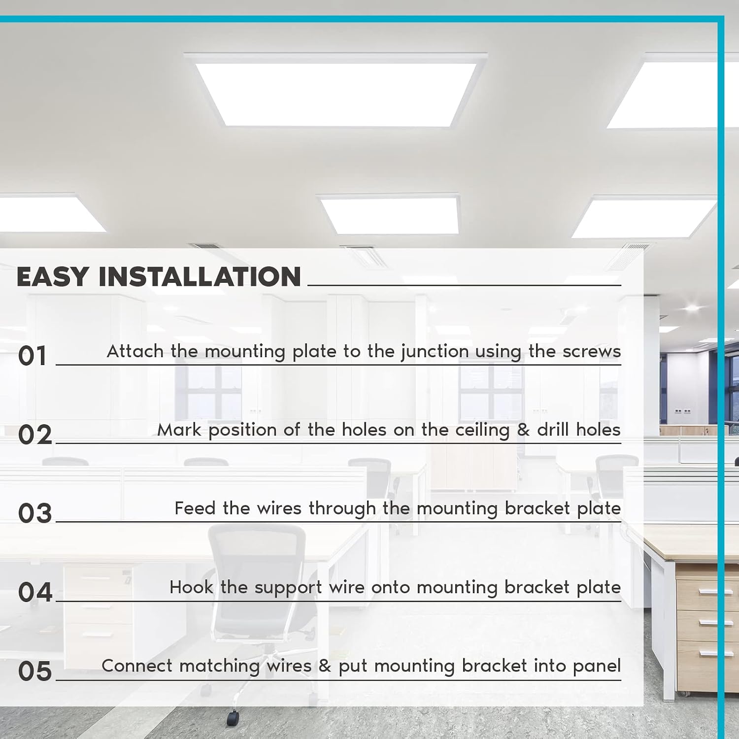 LUXRITE 2x4 FT Surface Mount LED Flat Panel Light, 3 Color Selectable 3000K - 5000K, 5000 Lumens, 0-10V Dimmable, Flush Mount Bracket Included, 120-277V, Damp Rated, UL Certified, DLC Listed (2 Pack)