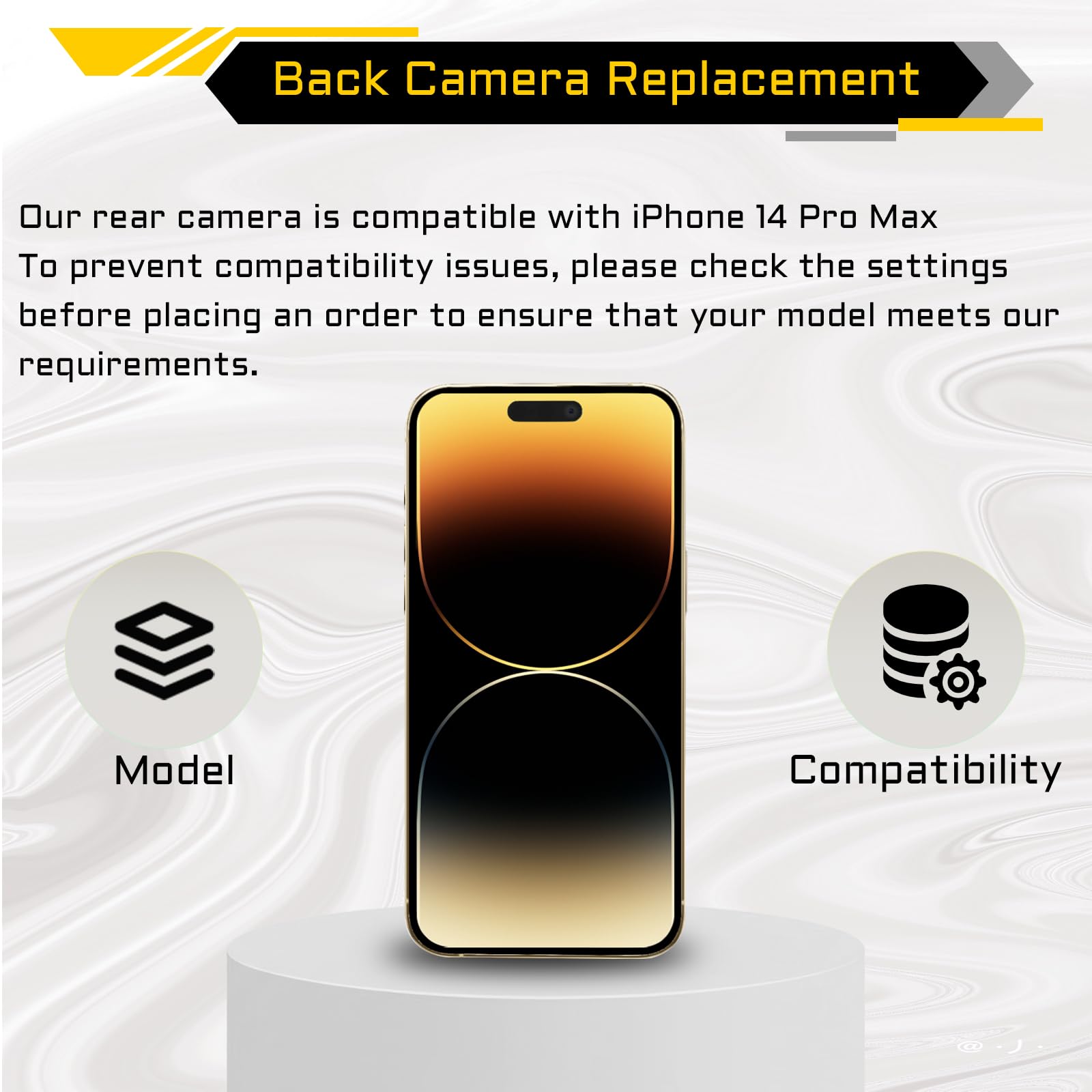Amazon.com: CYKJGS for iPhone 14 Pro Max Main Rear Back Camera
